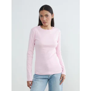 LCWAIKIKI Basic Pembe Bisiklet Yaka Kadın Body