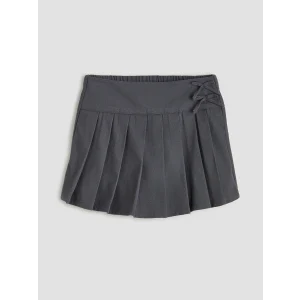 LCW Kids Gri Kız Çocuk Pileli Şort Etek