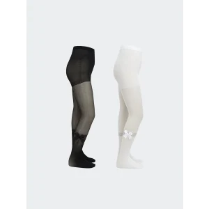 LCW Kids Siyah Fiyonk Detaylı Kız Çocuk İnce Külotlu Çorap 2li