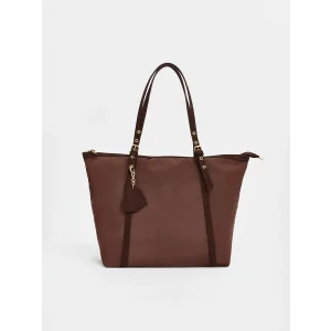 LCW ACCESSORIES Kahverengi Fermuar Kapamalı Kadın Omuz Çantası