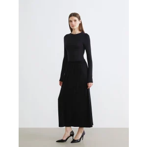 LCW Grace Siyah Beli Lastikli Belmando Kloş Etek