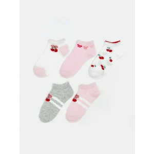 LCW Kids Ekru Desenli Kız Çocuk Patik Çorap 5li