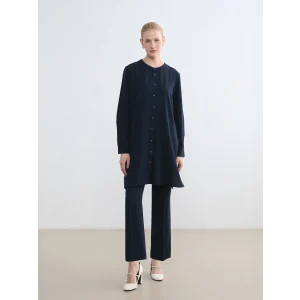 LCW Grace Lacivert Hakim Yaka Kadın Gömlek Tunik