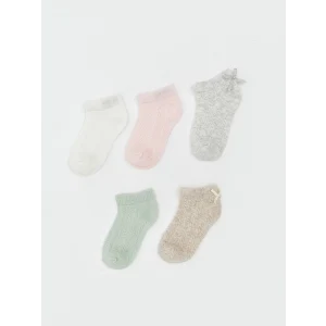 LCW baby Ekru Desenli Kız Bebek Patik Çorap 5li