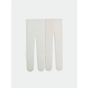 LCW baby Ekru Kız Bebek Külotlu Çorap 2li