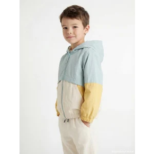 LCW Kids Yeşil Kapüşonlu Renk Bloklu Erkek Çocuk Mont