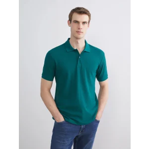 LCWAIKIKI Classic Yeşil Polo Yaka Kısa Kollu Pike Erkek Tişört