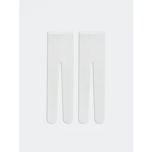 LCW baby Ekru Basic İnce Kız Bebek Külotlu Çorap 2li