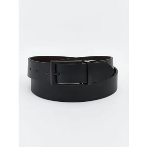 LCW ACCESSORIES Siyah Deri Görünümlü Erkek Kemer