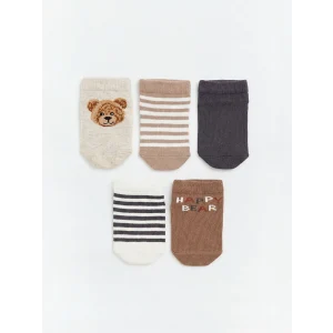 LCW Kids Ekru Desenli Patik Çorap Erkek Bebek 5li