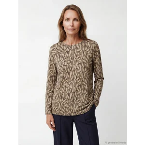LCW Grace Bej Bisiklet Yaka Desenli Bluz