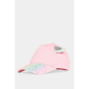 Defacto B7603A8PN1 Pembe 3D Simli Kumaş Cap Şapka Kız Çocuk