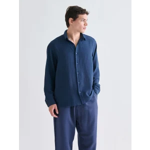 XSIDE Lacivert Regular Fit Uzun Kollu Erkek Gömlek