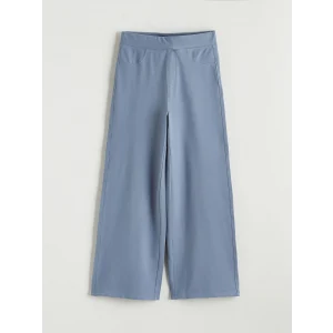 LCW Kids Lacivert Denim Görünümlü Geniş Paça Kız Çocuk Eşofman Altı