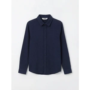 LCW Kids Lacivert Armürlü Erkek Çocuk Gömlek