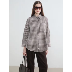 LCW Modest Kahverengi Ekose Kadın Gömlek Tunik