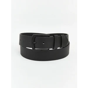 LCW ACCESSORIES Siyah Deri Görünümlü Erkek Kemer