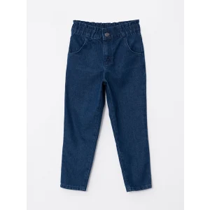 LCW Kids İndigo Paperbag Kız Çocuk Jean Pantolon