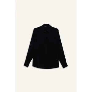 Defacto Z6472AZBK81 Siyah Regular Fit Basic Düz Uzun Kollu Gömlek