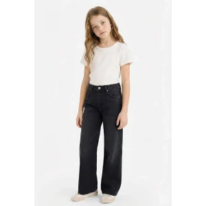 Defacto G4655A8NM55 Gri Straıght Wıde Geniş Paça Jean Pantolon Kız Çocuk