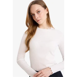 Defacto B2389AXER105 Ekru Fitilli Kaşkorse Basic Tişört