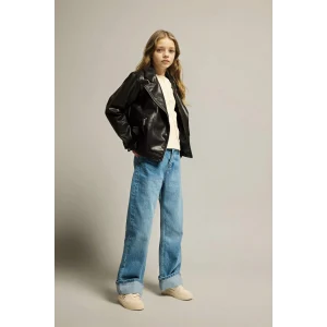 Defacto G6969A8NM28 Mavi Straıght Wıde Duble Paça Jean Pantolon Kız Çocuk