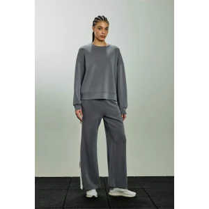 Defacto F8360AXGR463 Gri Wıde Leg Cepli Modal Eşofman Altı