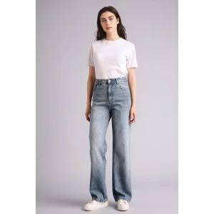 Defacto G8835AXNM34 Mavi 90s Wıde Leg Yüksek Bel Jean Yıkamalı Pantolon