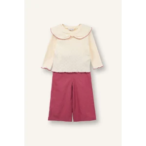 Defacto G8181A5ER99 Ekru Keten Görünümlü 2li Takım Kız Bebek