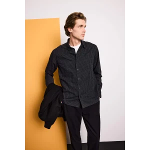 Defacto F9871AXBK27 Siyah Regular Fit Baskılı Gömlek