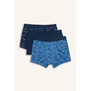 Defacto G8450A8IN103 İndigo Hayvan Desenli Penye 3lü Boxer Erkek Çocuk