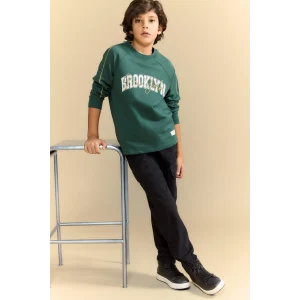 Defacto G6164A8NM40 Siyah Kargo Fit Beli Lastikli Jean Pantolon Erkek Çocuk