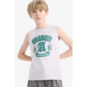 Defacto E4185A8GR400 Gri Bisiklet Yaka Baskılı Atlet Erkek Çocuk