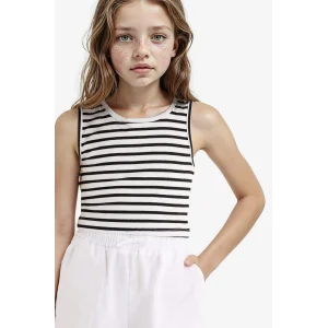 Defacto Z7814A6BK81 Siyah Bisiklet Yaka Çizgili Atlet Kız Çocuk