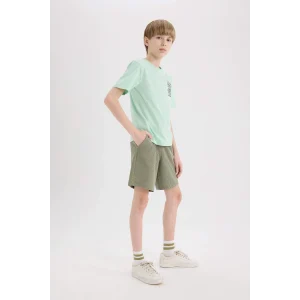 Defacto E6891A8KH447 Haki Waffle Şort Erkek Çocuk