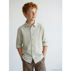 LCW Kids Ekru Ekose Erkek Çocuk Gömlek