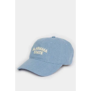 Defacto B7194AXBE18 Mavi Kadın Nakış Jean Cap Şapka