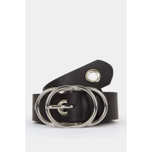 Defacto E7924AXBK27 Siyah Kadın Suni Deri Jean Kemeri