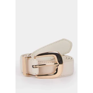 Defacto E7923AXBG28 Bej Kadın Suni Deri Jean Kemeri