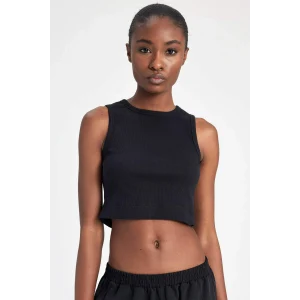 Defacto Z6573AZBK81 Siyah DeFactoFit Slim Fit Dar Kesim Bisiklet Yaka Ribana Basic Düz Sporcu Atlet