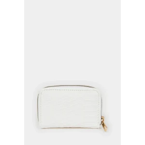 Defacto E5548AXWT1 Beyaz Kadın Desenli Fermuarlı Bozuk Para Cüzdanı
