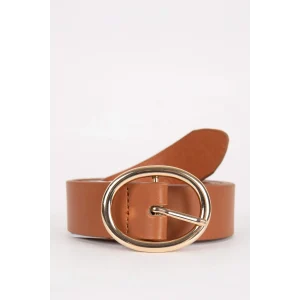 Defacto B4118AXBN64 Kahve Kadın Oval Toka Suni Deri Jean Kemeri