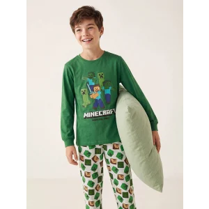 LCW Kids Yeşil Minecraft Baskılı Erkek Çocuk Pijama Takımı