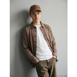 LCW Kids Kahverengi Ekose Erkek Çocuk Gömlek