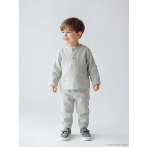 LCW baby Gri Erkek Bebek Tişört ve Pantolon Takımı