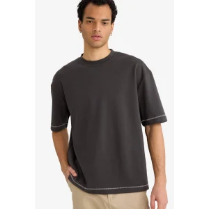 Defacto C0147AXAR221 Antrasit Nefes Alabilen Kumaş Tişört