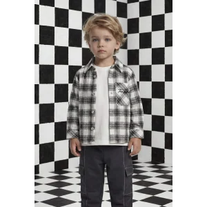 Defacto G6141A5ER105 Ekru Kareli Flanel Uzun Kollu Gömlek Erkek Bebek