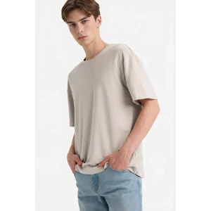 Defacto F9561AXGR368 Gri Premium Boxy Fit Tişört