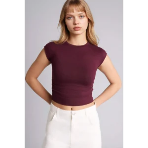 Defacto F5187AXBR467 Bordo Fıtted Modal Tişört