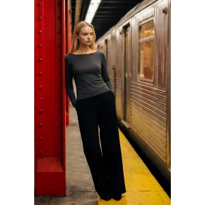 Defacto C1428AXBK81 Siyah Wide Leg Kumaş Palazzo Pantolon